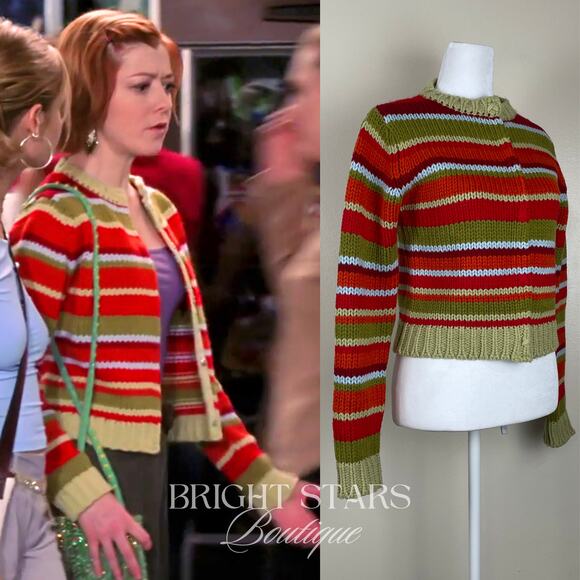Rare Stripe Cardigan ASO Willow Rosenberg Buffy The Vampire Slayer Multicolor - Picture 4 of 16